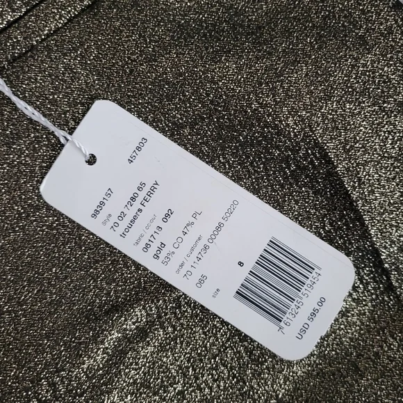 Akris Punto Gold Metallic Pants - Picture 4 of 5